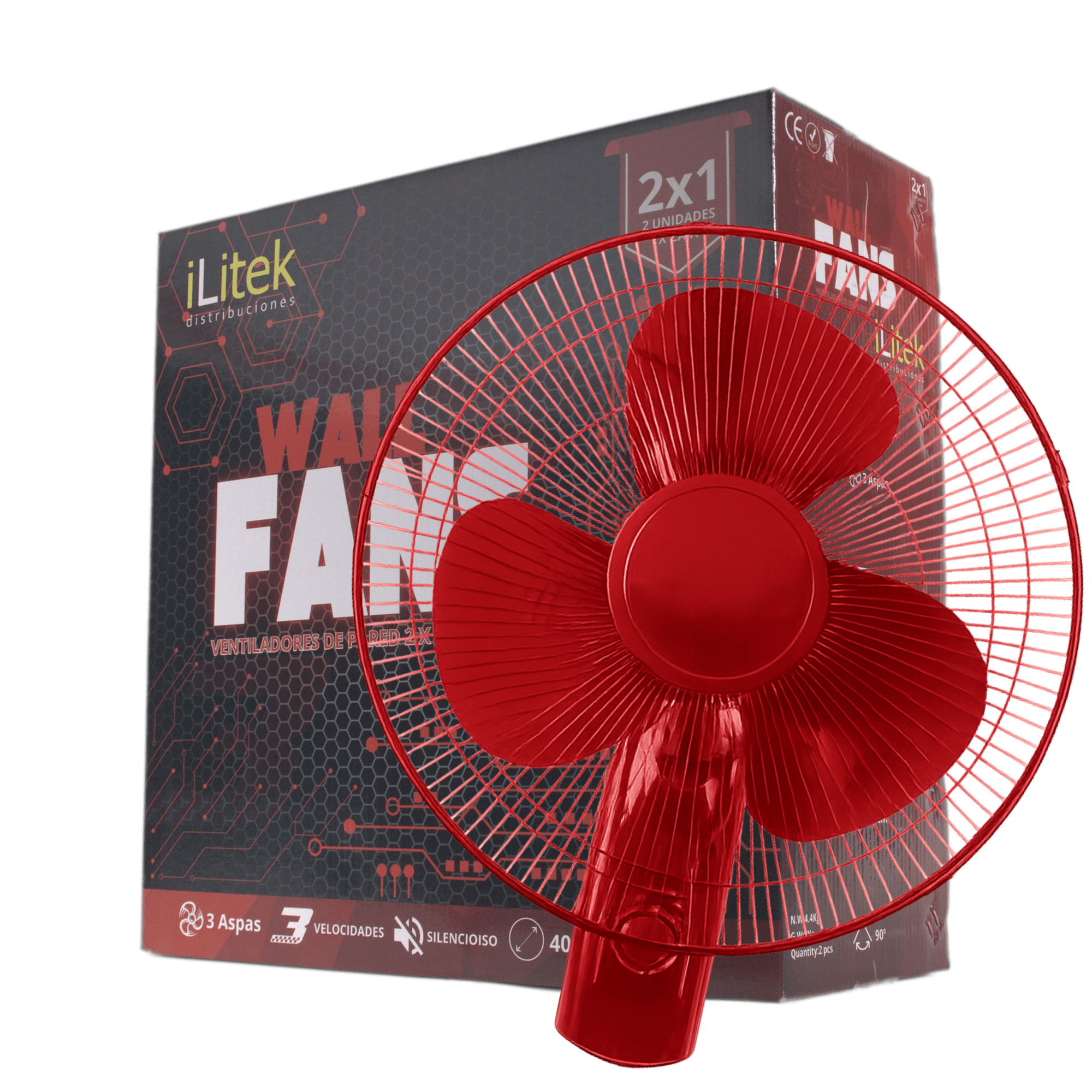 MJ3 40 cm Wandventilator — 2er-Set