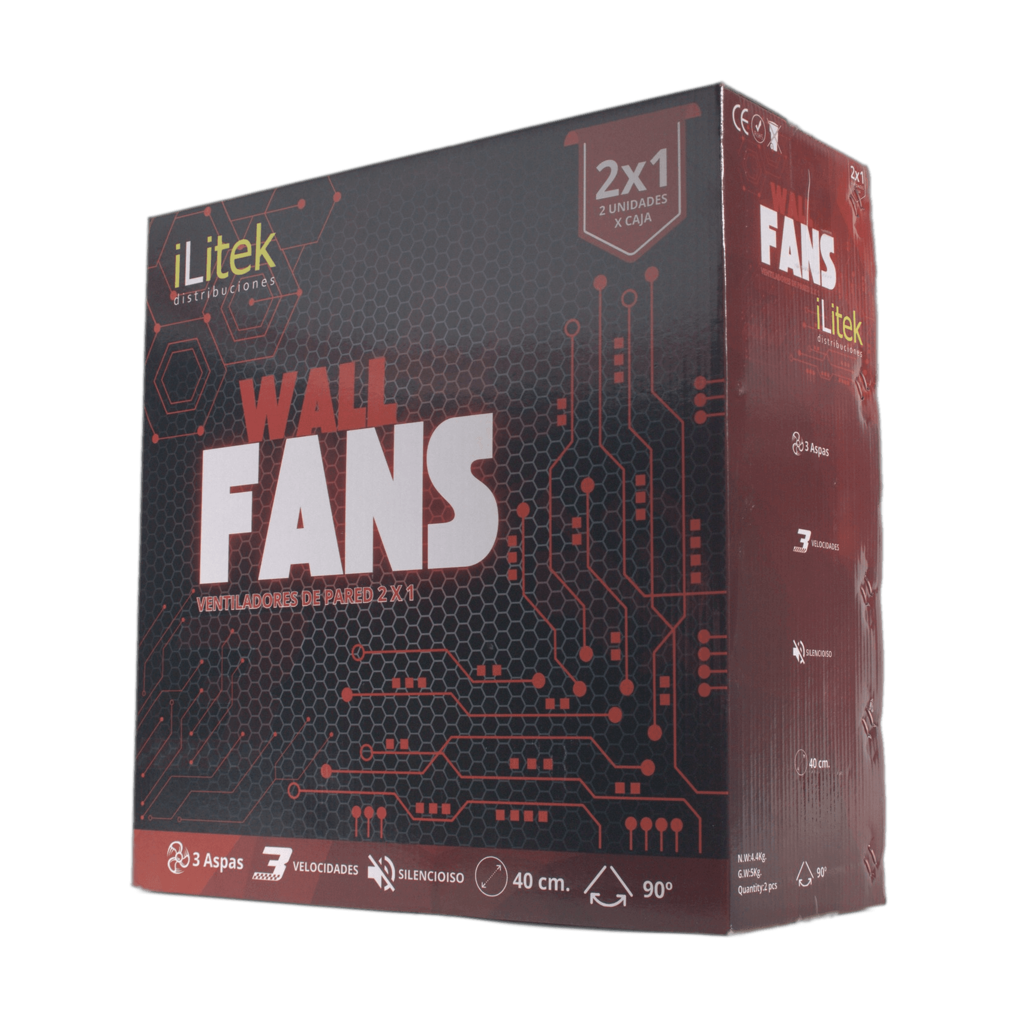MJ3 40 cm Plastic Wall Fan — pack of 2 3
